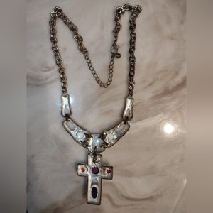 Chic Multicolor Cross Pendant Necklace
